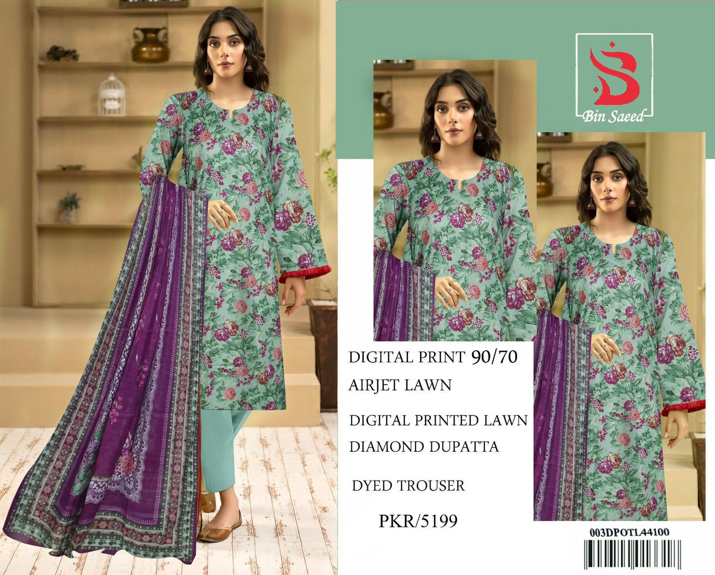 Bin Saeed Airlet Lawn Digital Printed