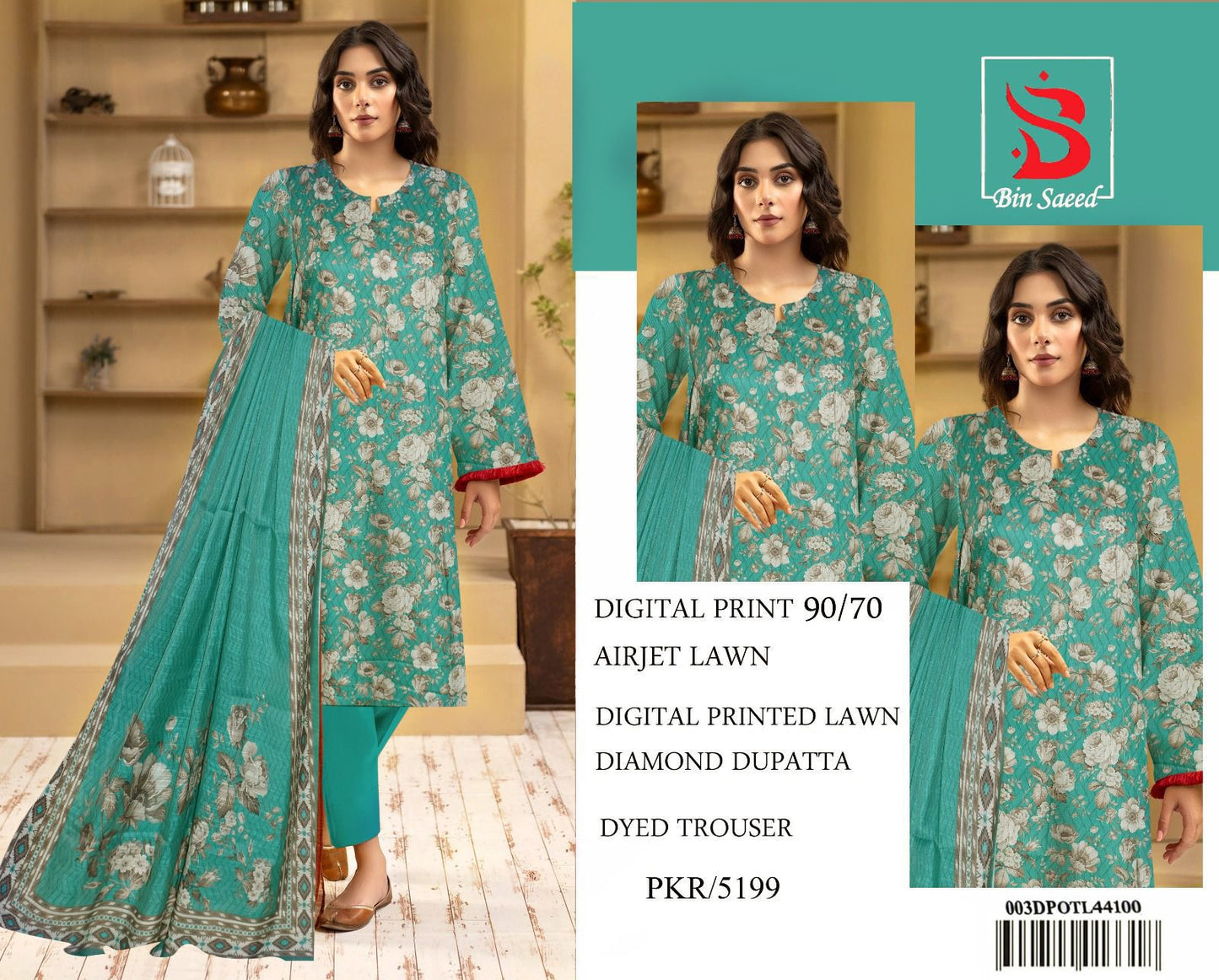 Bin Saeed Airlet Lawn Digital Printed